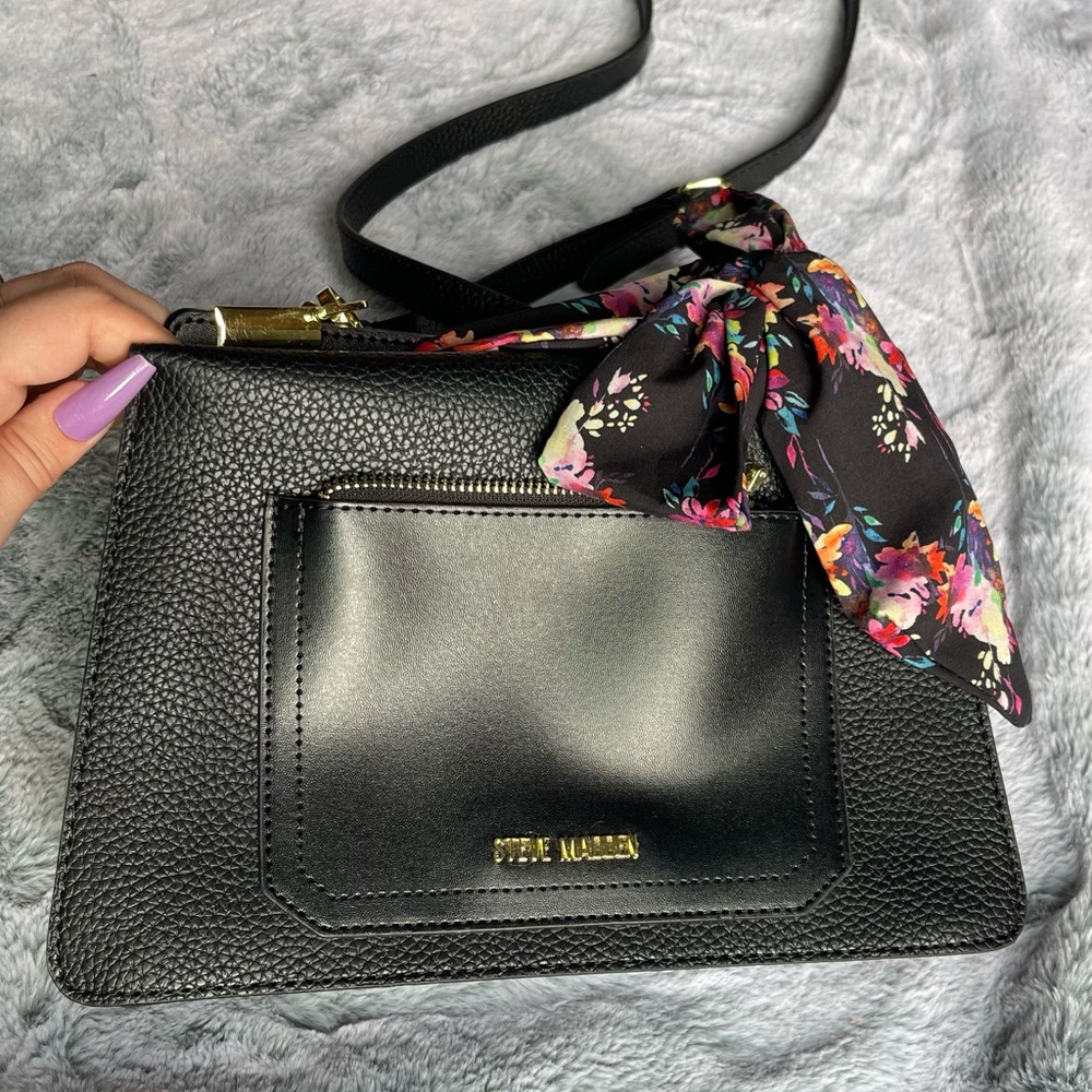 Steve Madden Bloren Satchel Handbag in Black/Floral (Viral TikTok Bag)
